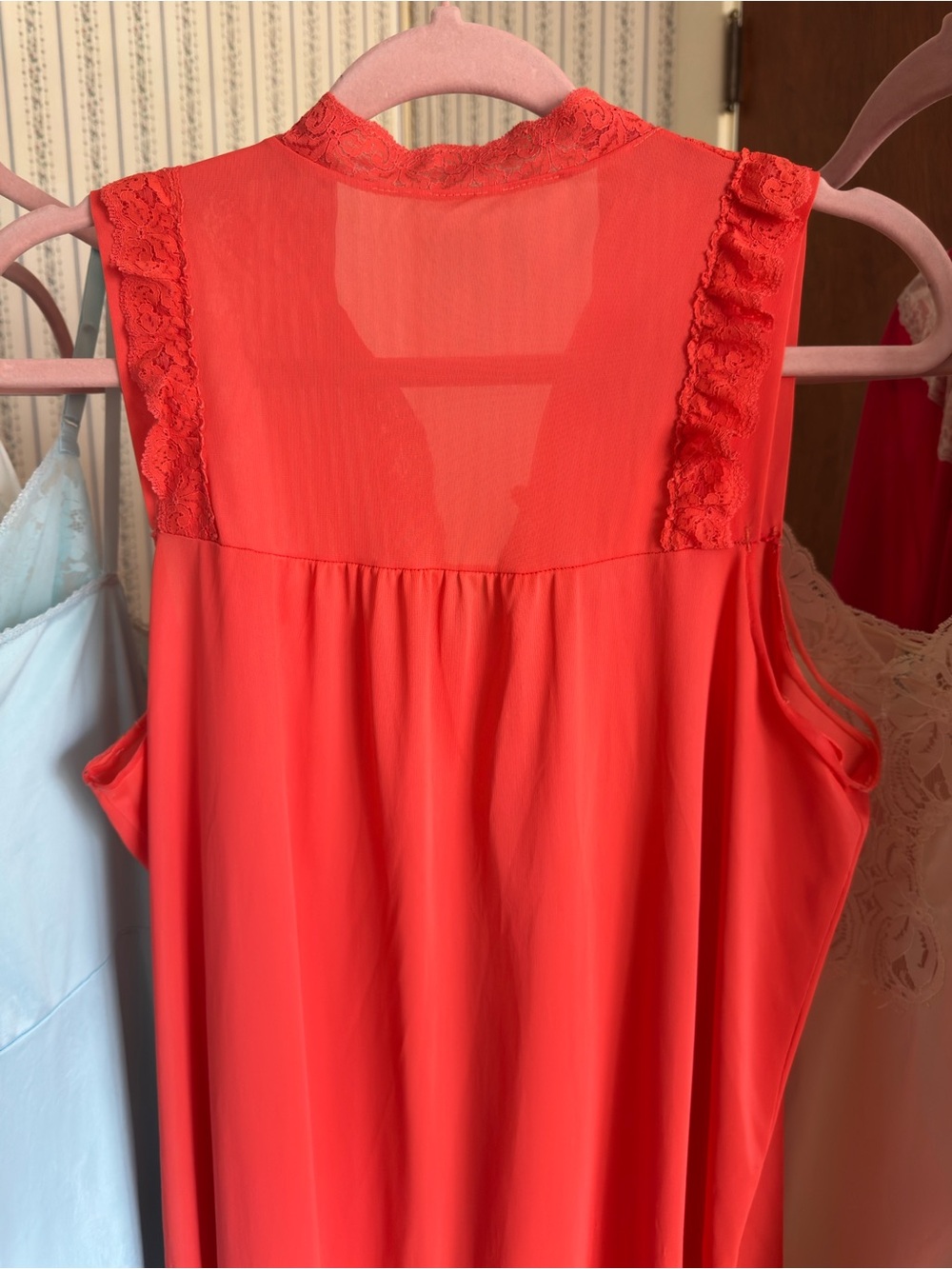 Vintage Orange Ruffled Nightgown - Picture 4 of 8